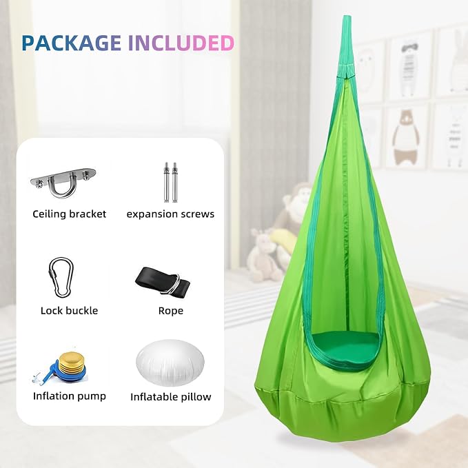 Kids Swing Seat Hammock Chair Indoor Outdoor Hanging Chair - Image 3