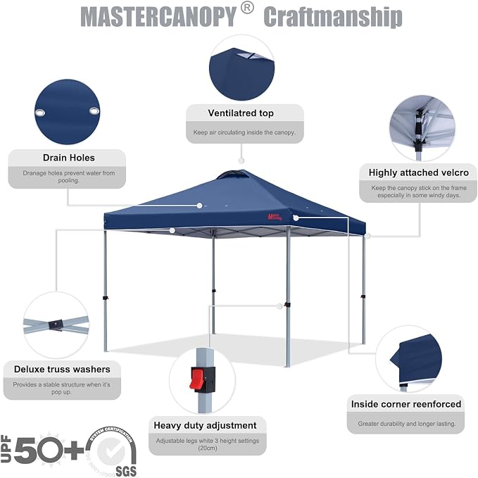 MASTERCANOPY Canopy Tent with Roller Bag - Image 3