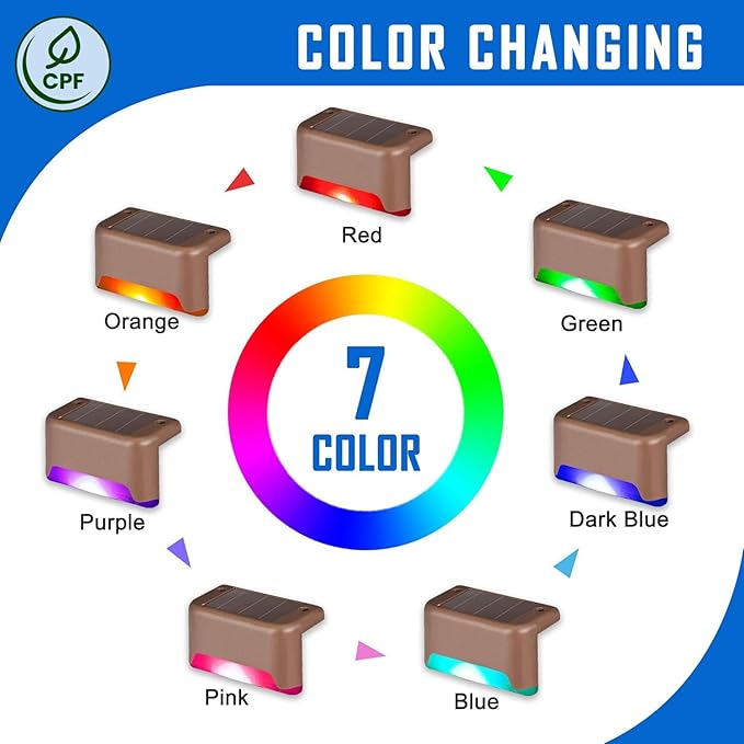 SOLPEX Color Changing Solar Deck Lights, 16 Pack Waterproof LED Lights - Image 5