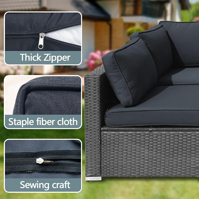 14Pcs Outdoor Cushion Covers Replacement Washable w/Zipper - Image 3