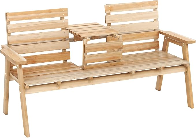 Tangkula Outdoor Fir Wood Bench - Image 9