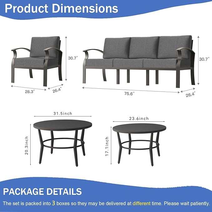 Kullavik Aluminum Patio Furniture Set - Image 4