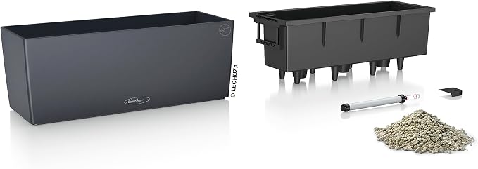 Lechuza BALCONERA Color 50 Slate, Self-Watering Window Box, H7.5 L19.7 W7.5 in - Image 3