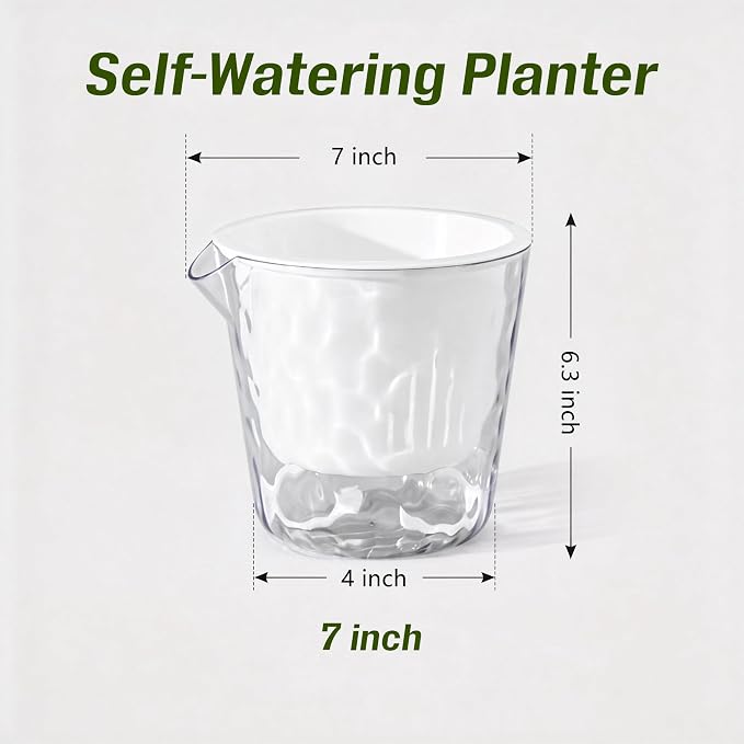 InmeRun Plant Pots Indoor Plastic Flower Pots Outdoor 7 inch Set of 4 Pack - Image 7