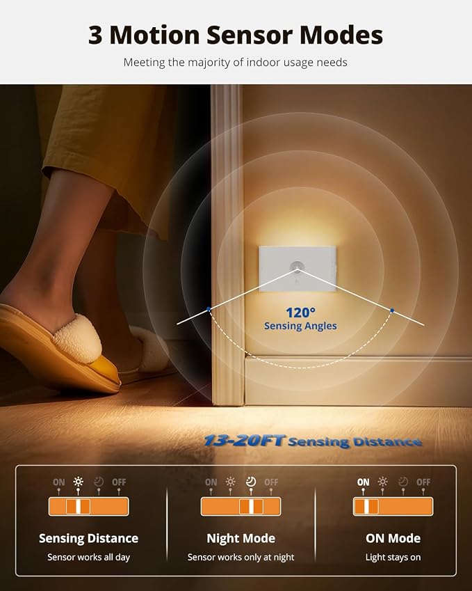 wowatt Rechargeable Motion Sensor Night Light, Dimmable Stair Lights Indoor - Image 4