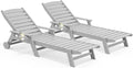 SERWALL Patio Chaise Lounge Chair Set of 2, Poly Lounge Chair by SERWALL