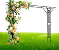 Large Flat Top Garden Arch Trellis, 11.8 ft L x 9 ft H Heavy Duty Metal Arbor by POPSEA