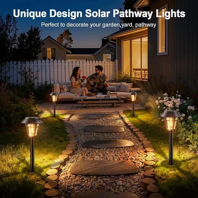 LETMY Solar Pathway Lights Outdoor, 10 Pack Solar Lights Outdoor Waterproof - Image 7