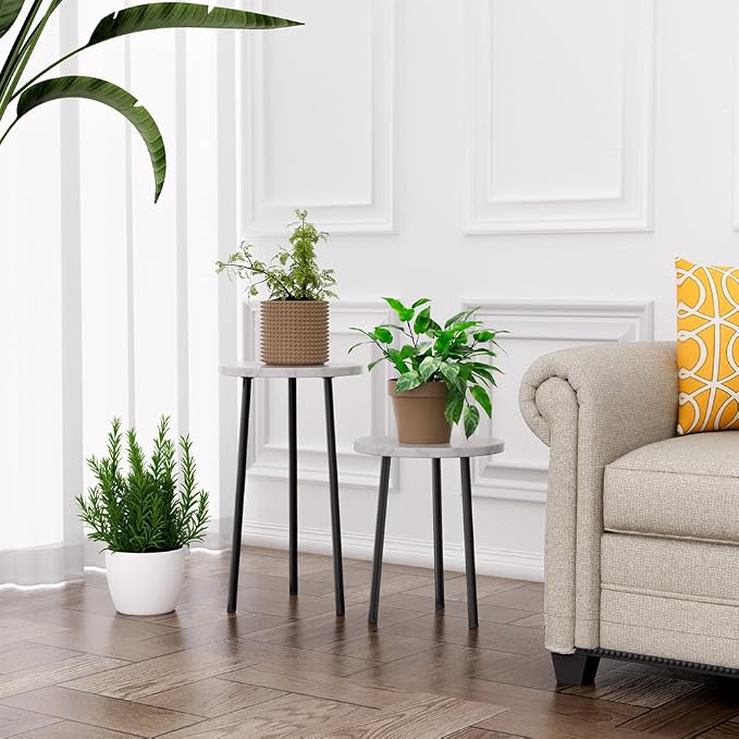Plant Stand Indoor Tall: Corner Wood Plant Stand 2 Pack Mid Century Modern Decor - Image 7