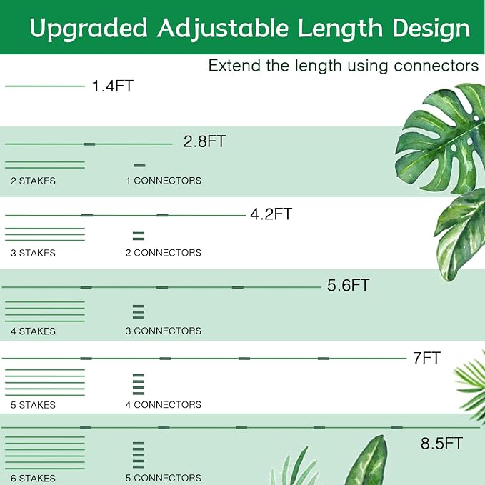 Garden Stakes 17Inch 20Pack, DIY Tall Plant Support Stakes of 4Ft, HAINANSTRY - Image 6