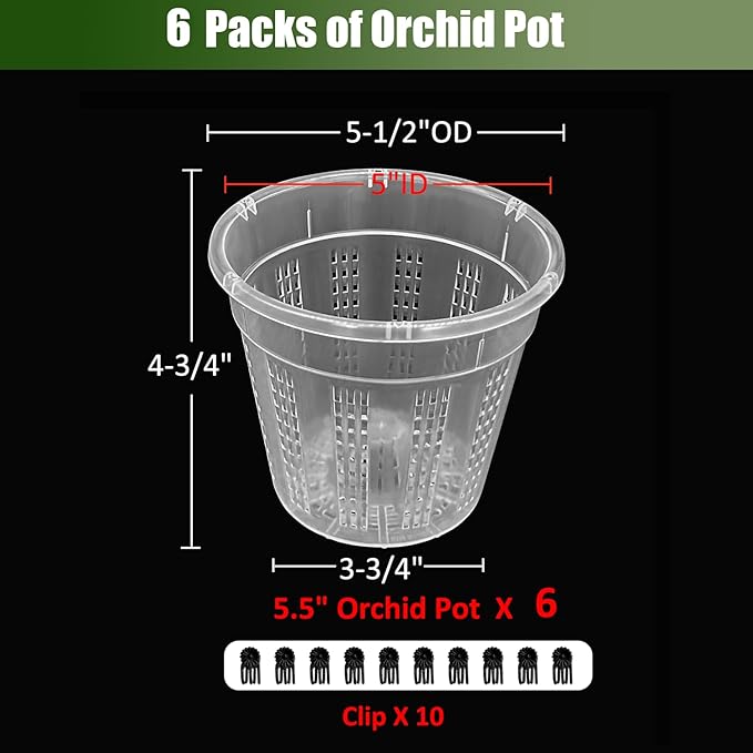 Orchid Pot, 6 Packs of 5.5" Orchid Pots - Image 6