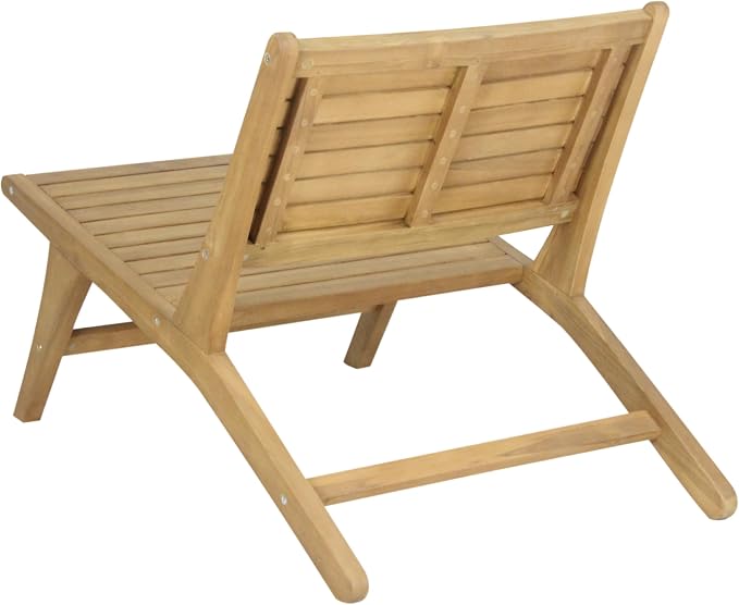 JONATHAN Y PAT2000A Leo Mid-Century Modern Wood Armless Outdoor Patio Chair - Image 9