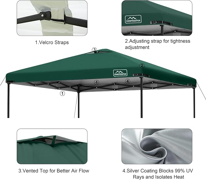 KAMPKEEPER Replacement Top Pop Up Canopy Tent Cover Roof - Image 5