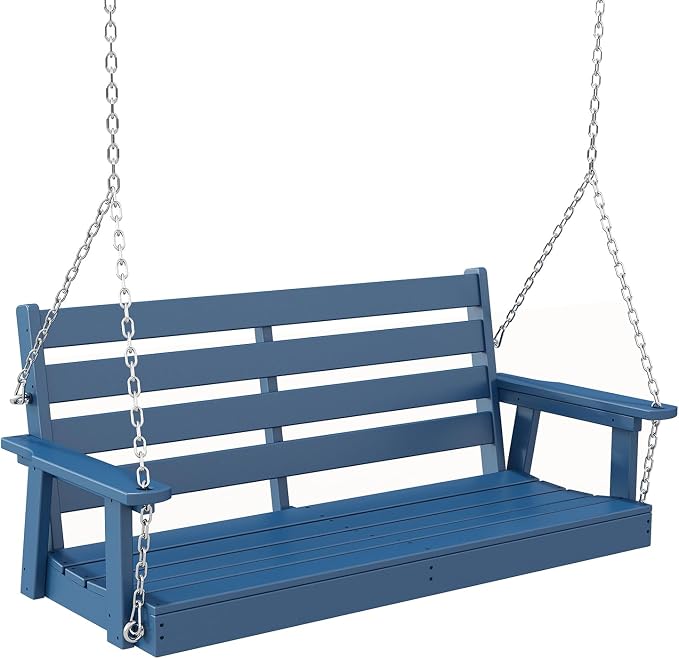 IVY&LANE Outdoor Porch Swing | HDPE Plastic | 2-Person | Hanging Bench Swings | by IVYLANE
