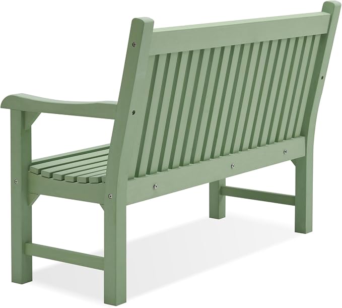 Psilvam Garden Bench, 2-Person Poly Lumber Patio Bench, All-Weather Outdoor - Image 3