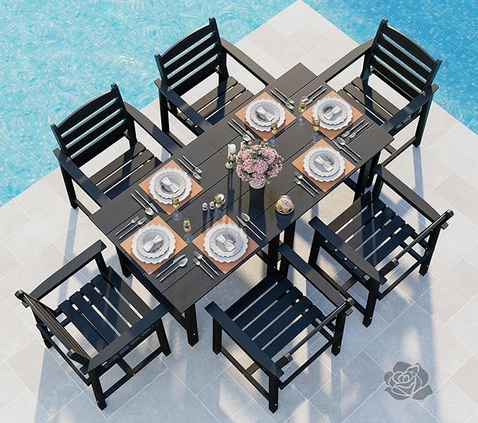 Anbuy Patio HDPE Dining Table Sets, Patio Dining Chairs Set of 2 - Image 7