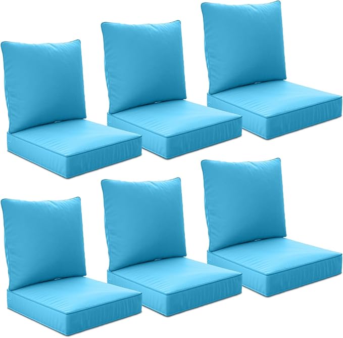 24" x 24" x 6" Outdoor Deep Seat Cushions Set by Unknown