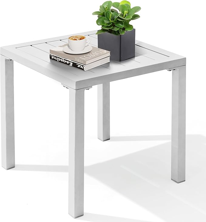 Crestlive Products Aluminum Outdoor Side Table, Pool Lounge Chair Side Table by CrestliveProducts