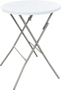 28in Cocktail Table, no Assembly Required, High Top Bistro Round Plastic by Go-TrioOutdoorFurniture