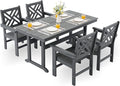 HDPE Dining Table Set for 4, 5-Piece Outdoor Table and Chairs Include 4 Dining by Unknown