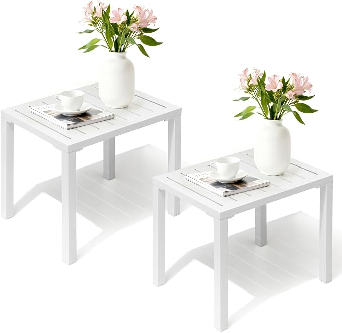 Crestlive Products Aluminum Outdoor Side Table Set of 2 by CrestliveProducts