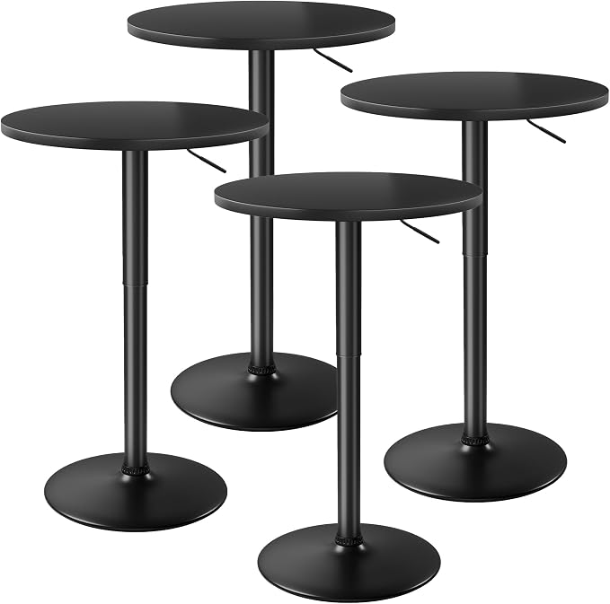Flamaker Round Bistro Pub Table 23.6 Inch Height Adjustable 360° Swivel Bar by Flamaker