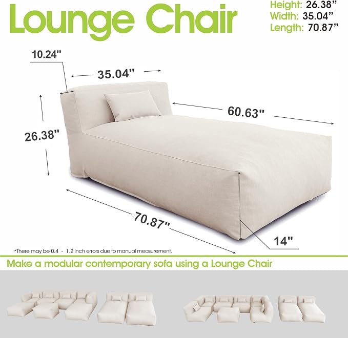 Outdoor Bean Bed Chair Sun Lounger, Outdoor Couch Sofa - Image 2