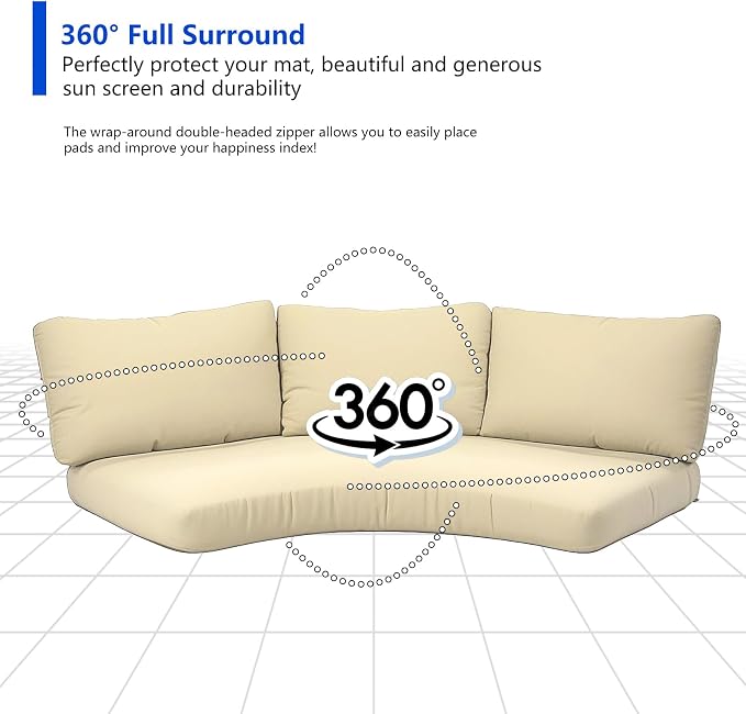 Outdoor Curved Sofa Cushion Cover - Image 6