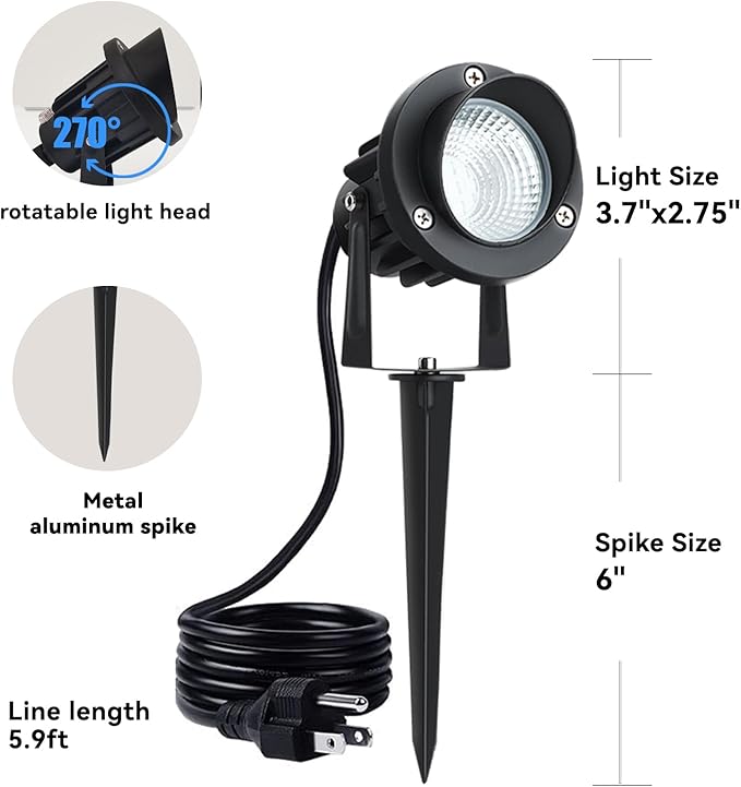 10W Dusk to Dawn Led Light 120V 3000K 1000lm Warm White Landscape Outdoor - Image 6