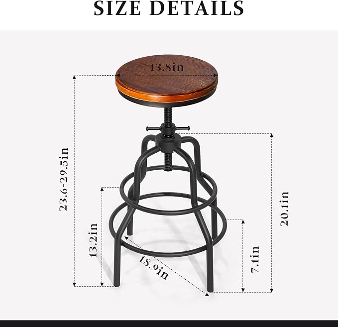 LOKKHAN Vintage Industrial Barstools - Image 8
