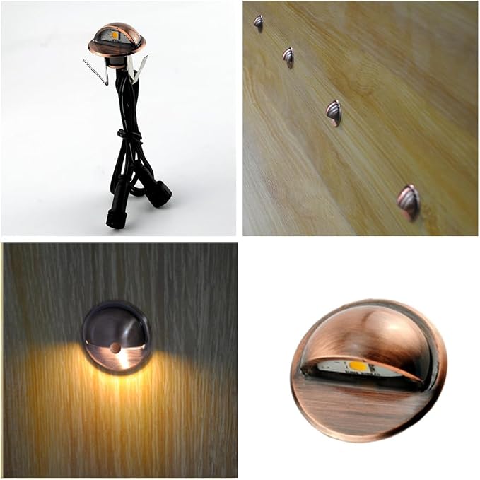 FVTLED Pack of 6 Low Voltage LED Stair Deck Lights kit Φ1.38 Outdoor Garden - Image 5