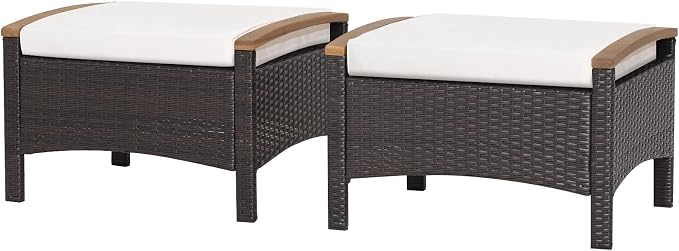 RELAX4LIFE Outdoor Wicker Ottomans by RELAX4LIFE