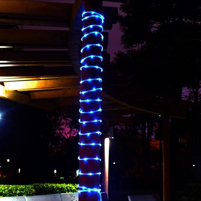 RUICHEN Solar Rope Lights Outdoor String Lights, 16.5 Ft 50 LED Tube Light - Image 8