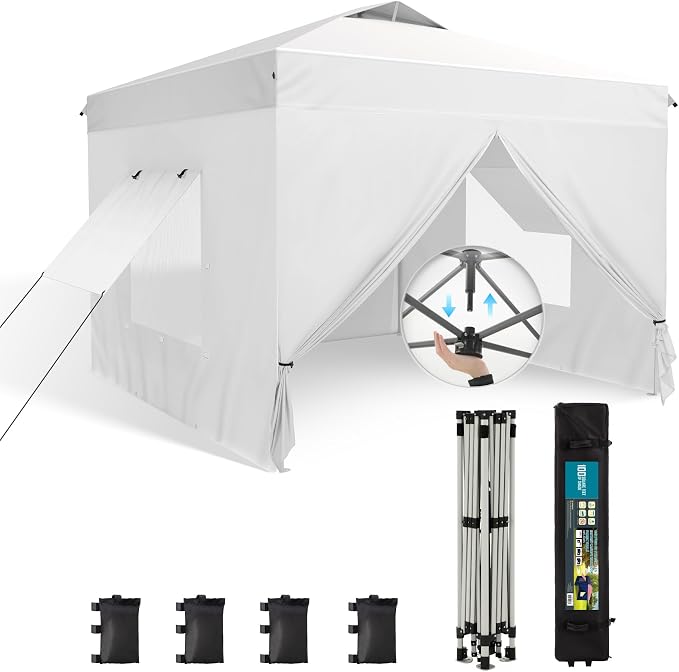 Sophia & William Canopy Tent Pop Up 10x10 ft One Person Push Set Up Canopies by SophiaWilliam