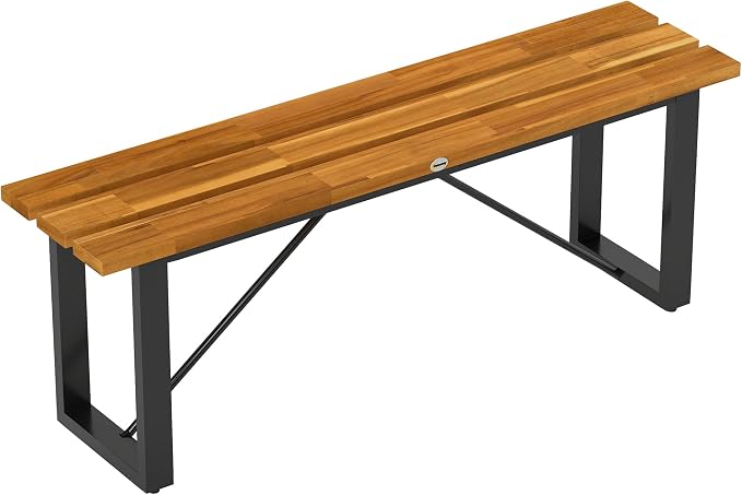 Outsunny Outdoor Bench, Acacia Wood Patio Garden Bench, Weather/Corrosion by Outsunny
