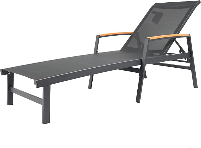 Christopher Knight Home Patio Aluminum Chaise Lounge, Adjustable Mesh Chaise - Image 4