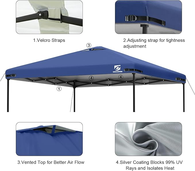 2PCS 10x10 Pop Up Canopy Replacement Top Cover - Image 4