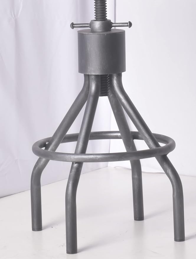 LOKKHAN Set of 2 Industrial Bar Stool-Adjustable Swivel Wood Metal Bar - Image 4