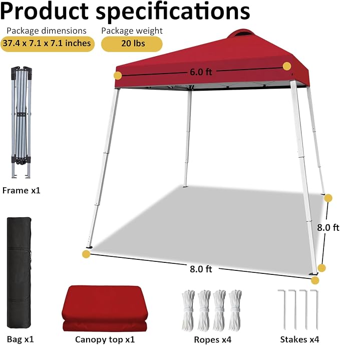 8x8 Top Pop Up Canopy Tent - Image 6