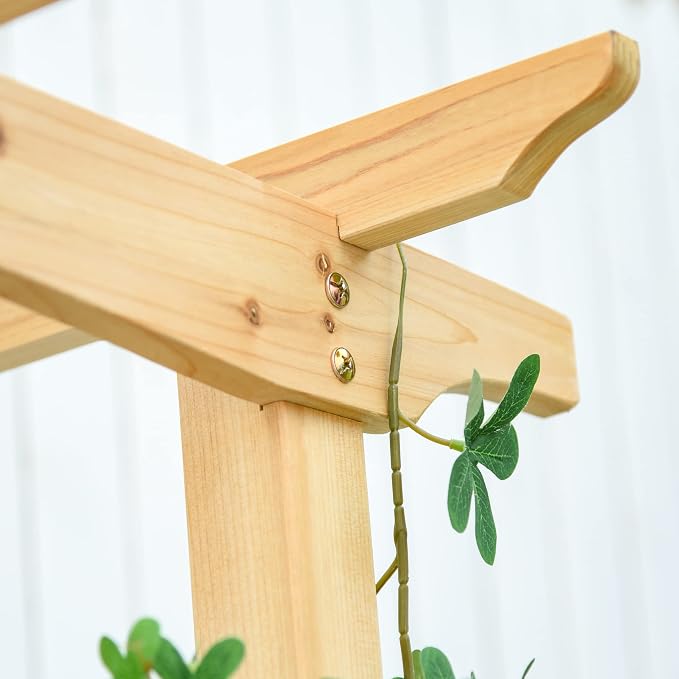 Outsunny Wooden Garden Arbor for Climbing Plants - Image 8