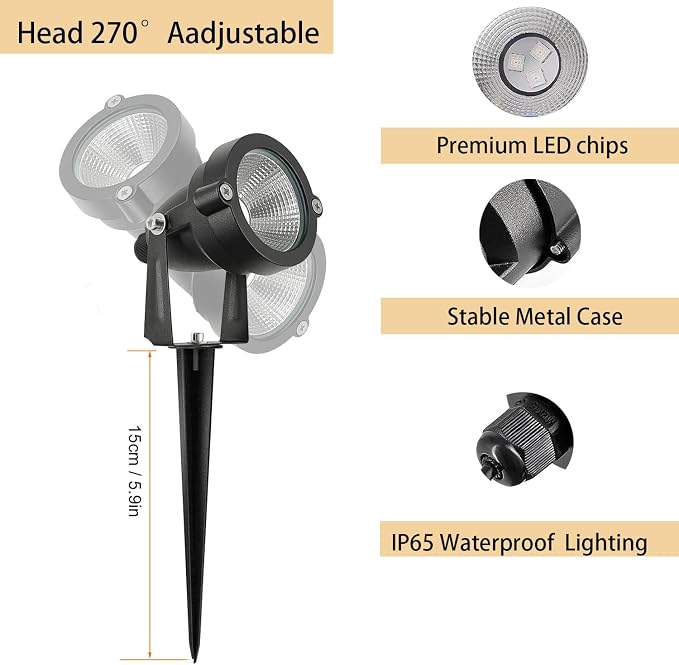 Christmas RGB Spot Lights with Timer, Halloween 10W 120V Color Changing Outdoor - Image 4