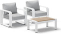 Aluminum Outdoor Sofa Bistro Set, Oversized Patio Conversation Sets Widened by Oasbira