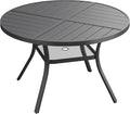 VICLLAX 40.6" Round Outdoor Table, Patio Dining Table by HOME