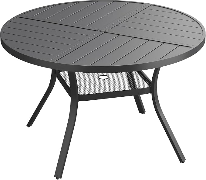 VICLLAX 40.6" Round Outdoor Table, Patio Dining Table by HOME