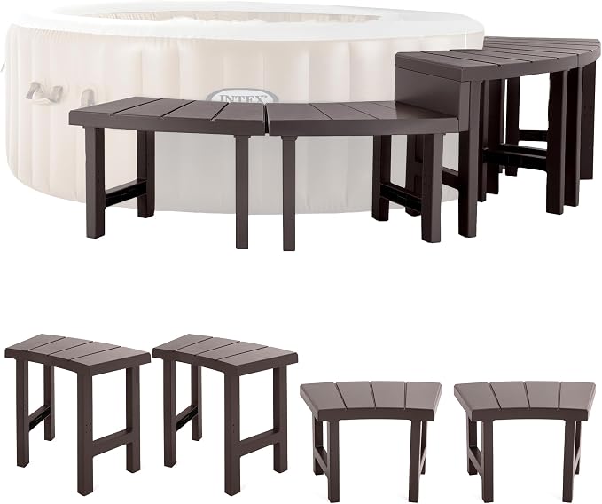 Intex Set of 4 PureSpa Benches, 2 Medium and 2 Tall Bench Accessories Compatible - Image 3