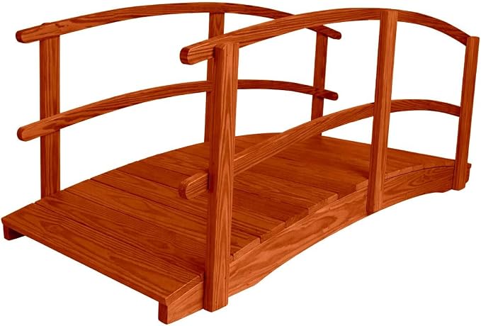 8 FT Cedar Amish Made Garden Bridge - Image 5