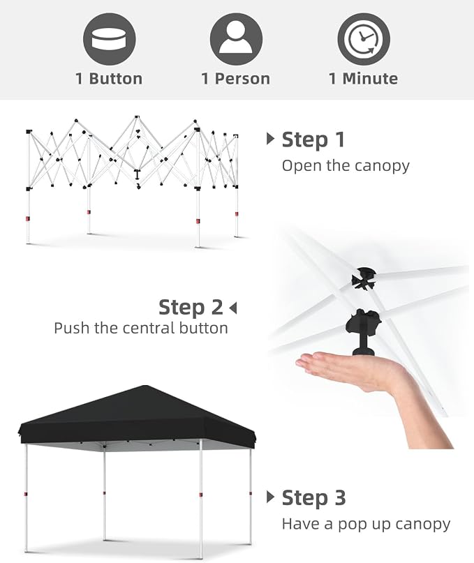 Garvee 10x10 Pop Up Canopy Tent, Heavy Duty Commercial Instant Shelter - Image 4