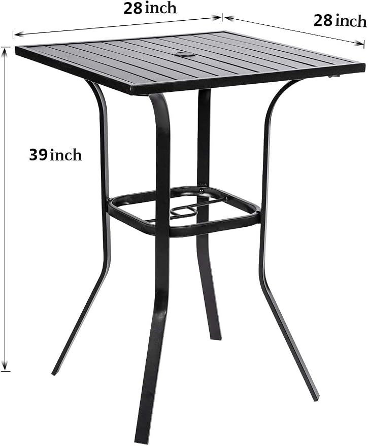 Patio Bar Table, Outdoor Bar Height Bistro Table - Image 3