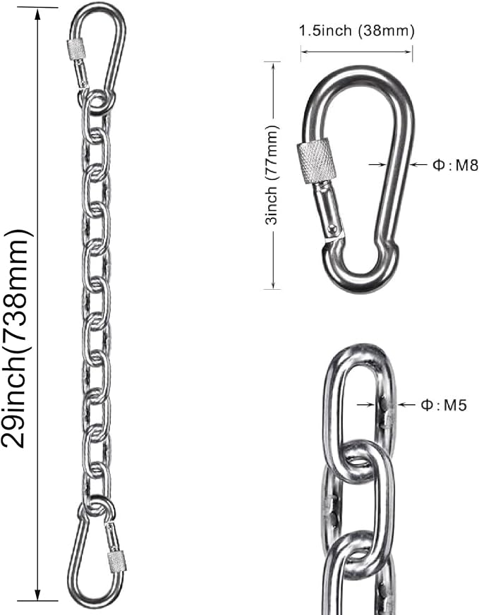 BeneLabel 2Pcs 29inch Stainless Steel Hanging Chair Chain Kit - Image 2