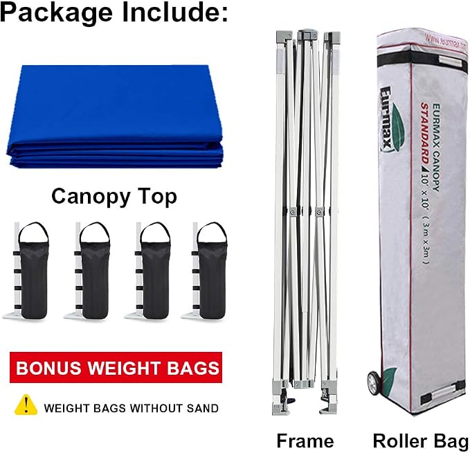 Eurmax USA Patented 10x10 Pop Up Canopy Tent Party Tent Commercial Instant - Image 7